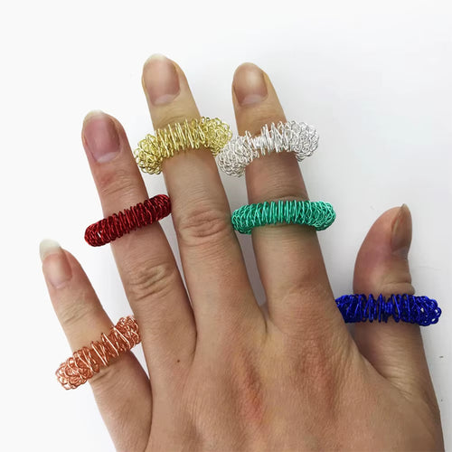 5Pcs Finger Massager Massage Ring Health Care Set Home Use Health Care Tools Acupressure Figure Massager Relax Finger Hand Care