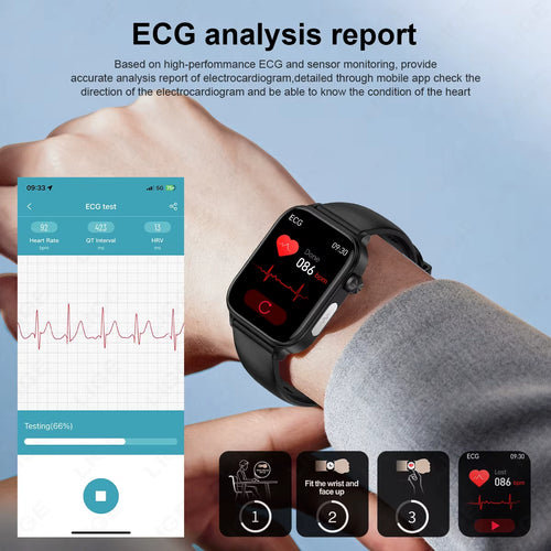 2025 New ECG+PPG Smart Watch Men Blood Lipid Uric Acid Health Monitor Bluetooth Call Sleep Physical Health Smartwatch Women