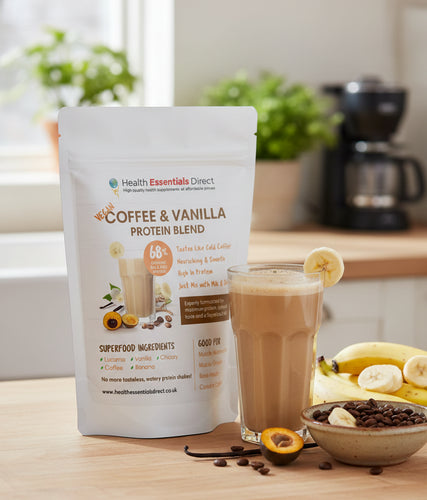 Coffee Vanilla Protein Powder Vegan Bone Health Muscle Maintenance & Growth