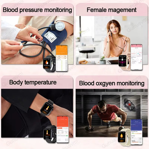 2025 New NFC Health Smat Watch Women 1.85 Inch Blood Pressure Heart Rate Bluetooth Call Female Health Smarwatches Ladies for IOS
