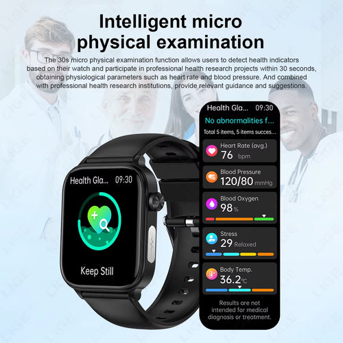 2025 New ECG+PPG Smart Watch Men Blood Lipid Uric Acid Health Monitor Bluetooth Call Sleep Physical Health Smartwatch Women